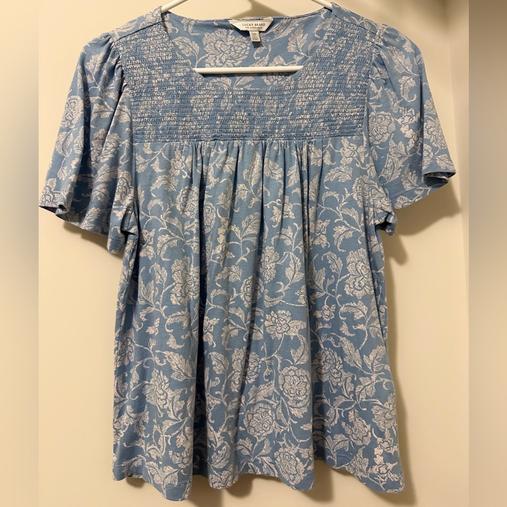 Lucky Brand Blue Floral Blouse